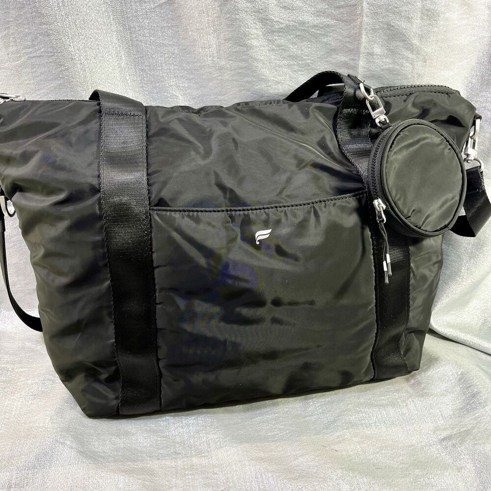 FABLETICS Black Duffel Bag The Everyday Tote Nylon Gym Bag Shoulder or Crossbody